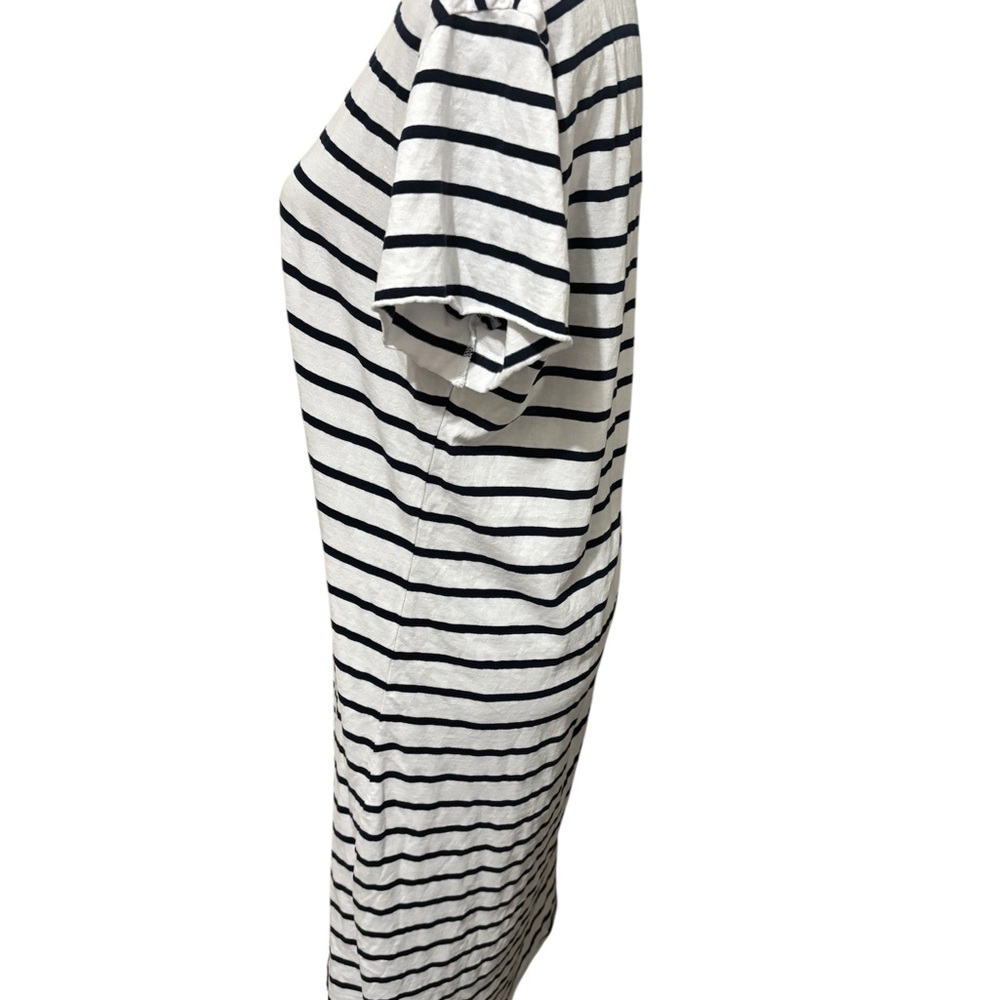 Frank & Eileen Striped Cotton T-Shirt Dress Raw Hems 100% Cotton Size XL NWOT - Picture 6 of 8